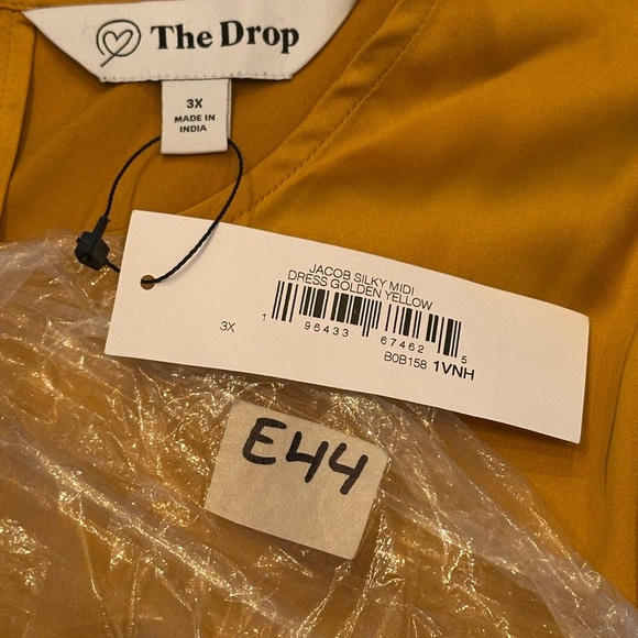 NWT, The Drop Women's Jacob Long Sleeve Cut Out Midi Dress, 3X, Yellow - Picture 3 of 3